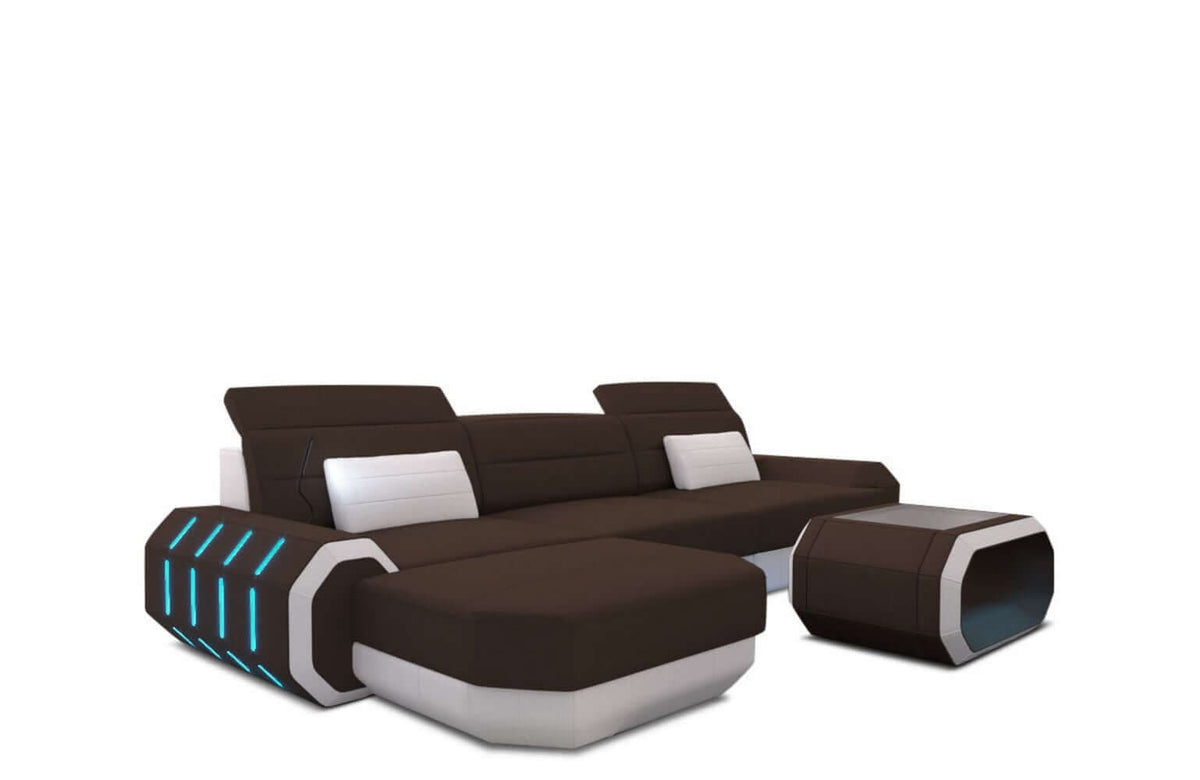 Couch Roma L-Form in Stoff