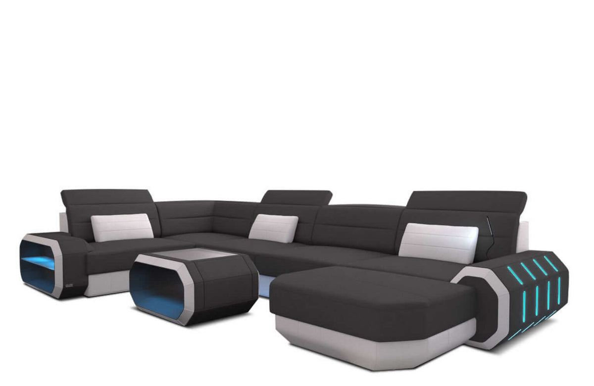 Wohnlandschaft Roma U-Form aus Stoff