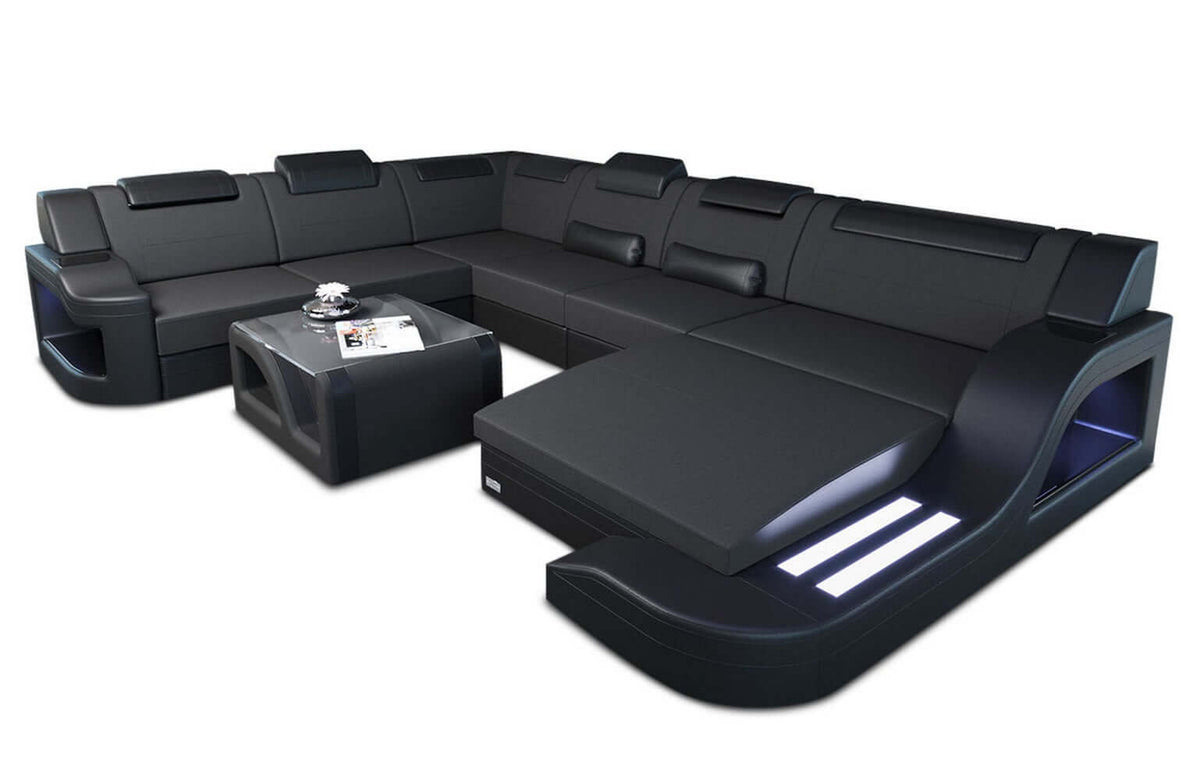 XXL Stoff Wohnlandschaft Palermo U-Form