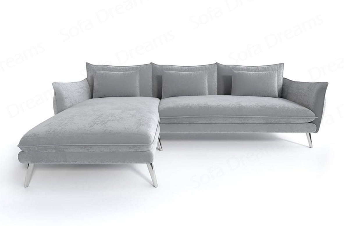 Ecksofa Fuerteventura L-Form aus Stoff Hellgrau