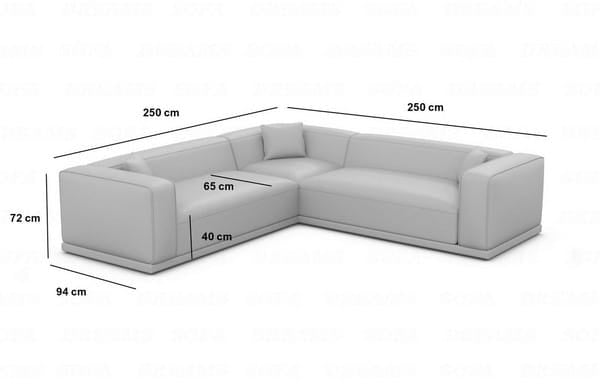 Stoff Ecksofa Merida L-Form Anthrazit