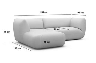 Stoff Ecksofa Madrid L-Form Schwarz