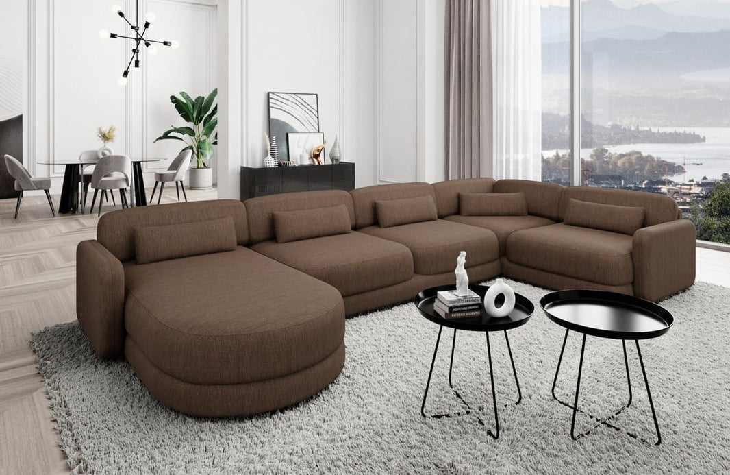 Wohnlandschaft Valencia U-Form aus Stoff