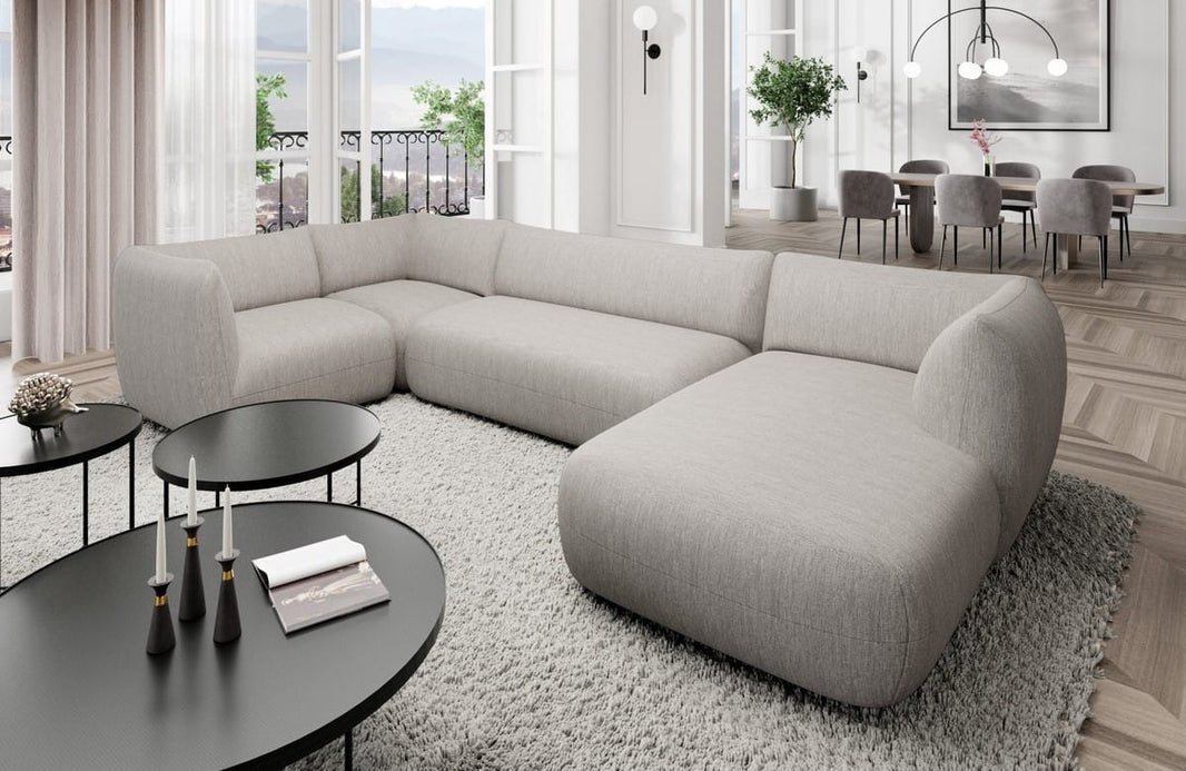 Stoff Wohnlandschaft Madrid U-Form