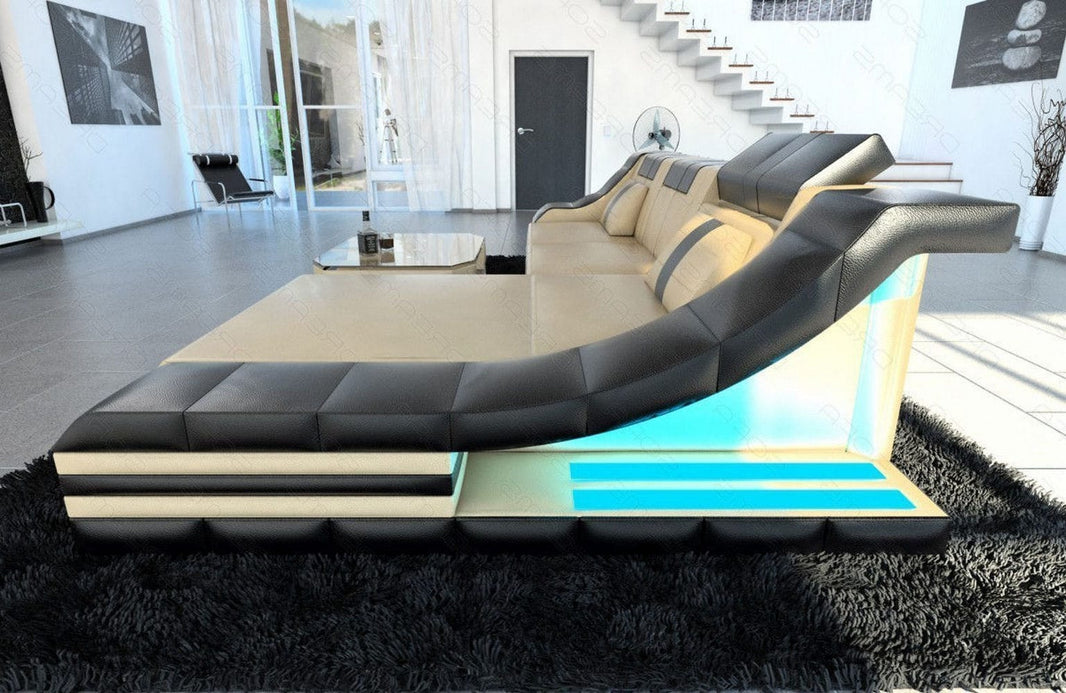 Couch Turino L-Form in Leder