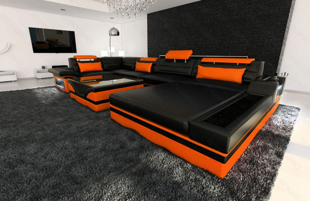 Mini Sofa Mezzo U-Form in Leder