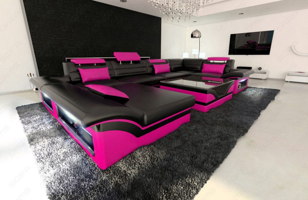 Sofa Enzo U-Form in Leder