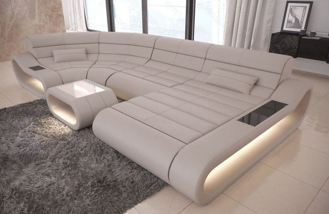 Wohnlandschaft Concept U-Form aus Leder