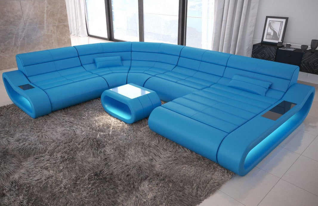 XXL Wohnlandschaft Concept U-Form in Leder