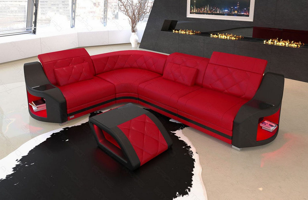 Ecksofa Genua L-Form in Leder