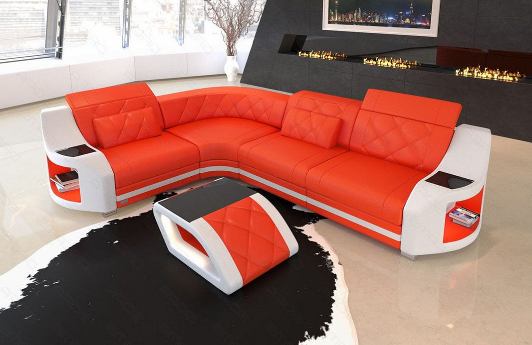 Ecksofa Genua L-Form in Leder