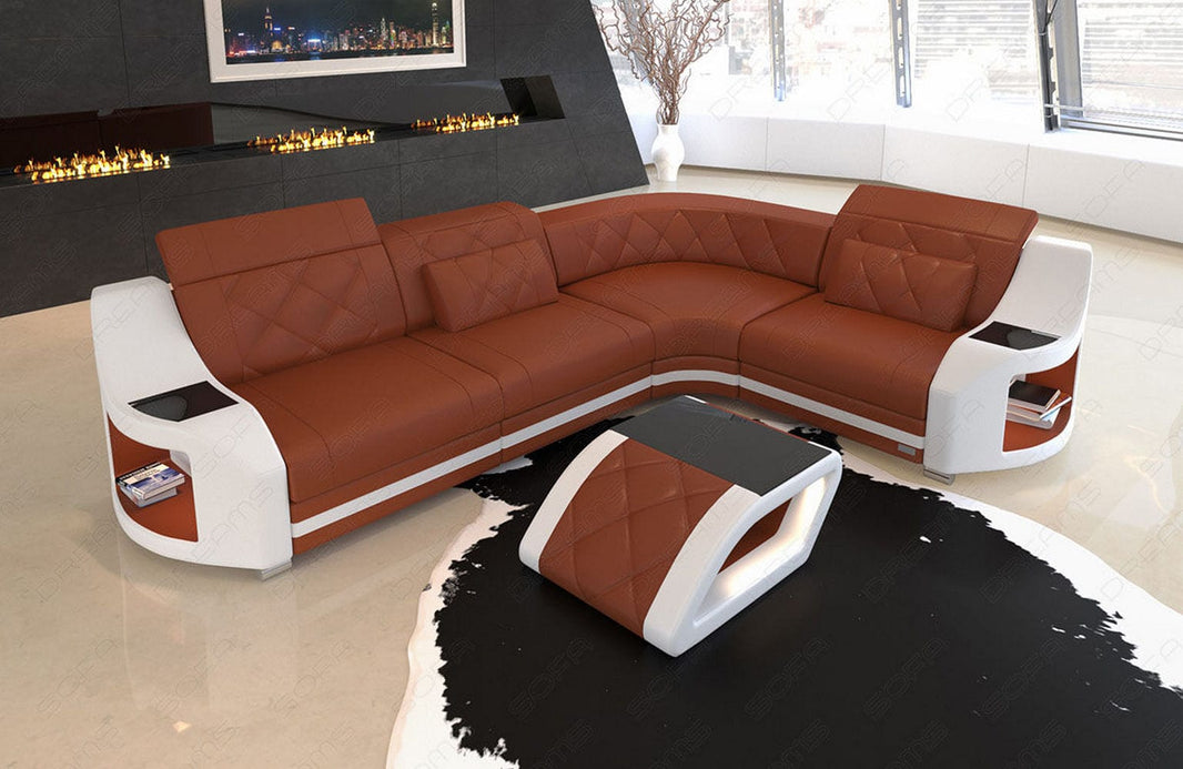 Ecksofa Genua L-Form in Leder