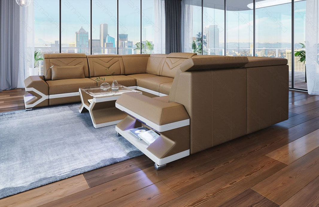 Mini Sofa Sorrento U-Form aus Leder