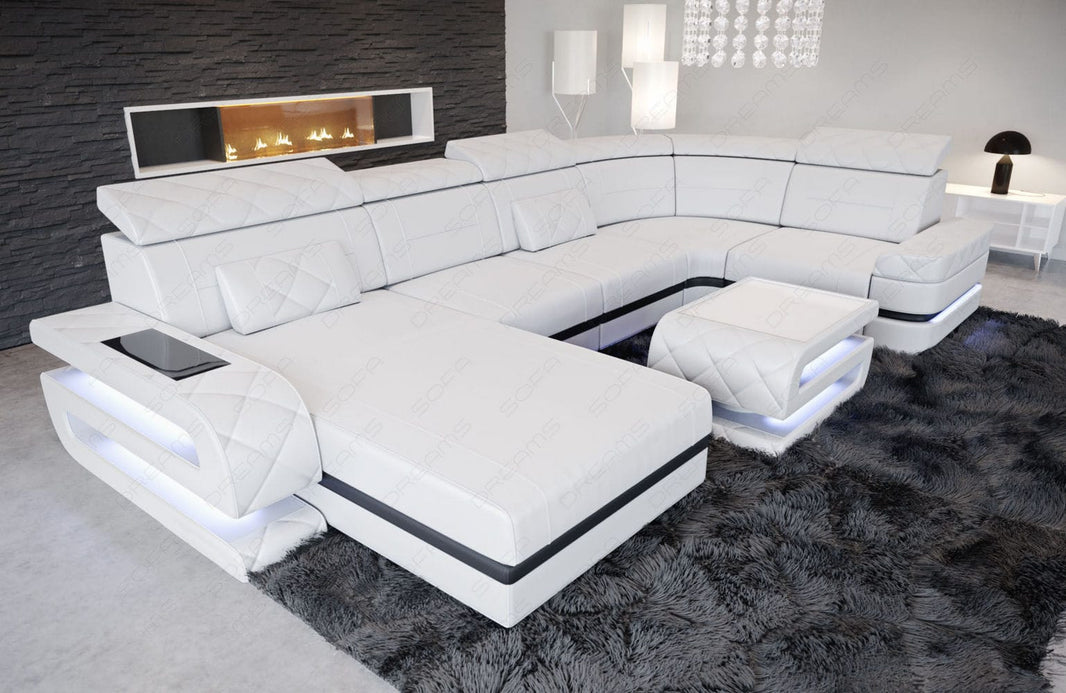 Mini Sofa Bologna U-Form in Leder