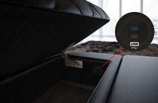 Mini Wohnlandschaft Bologna XXL U-Form in Leder Grau-Schwarz