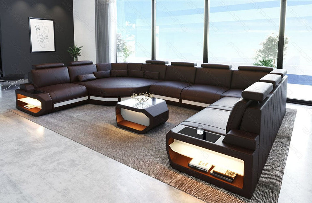Sofa Asti U-Form in Leder