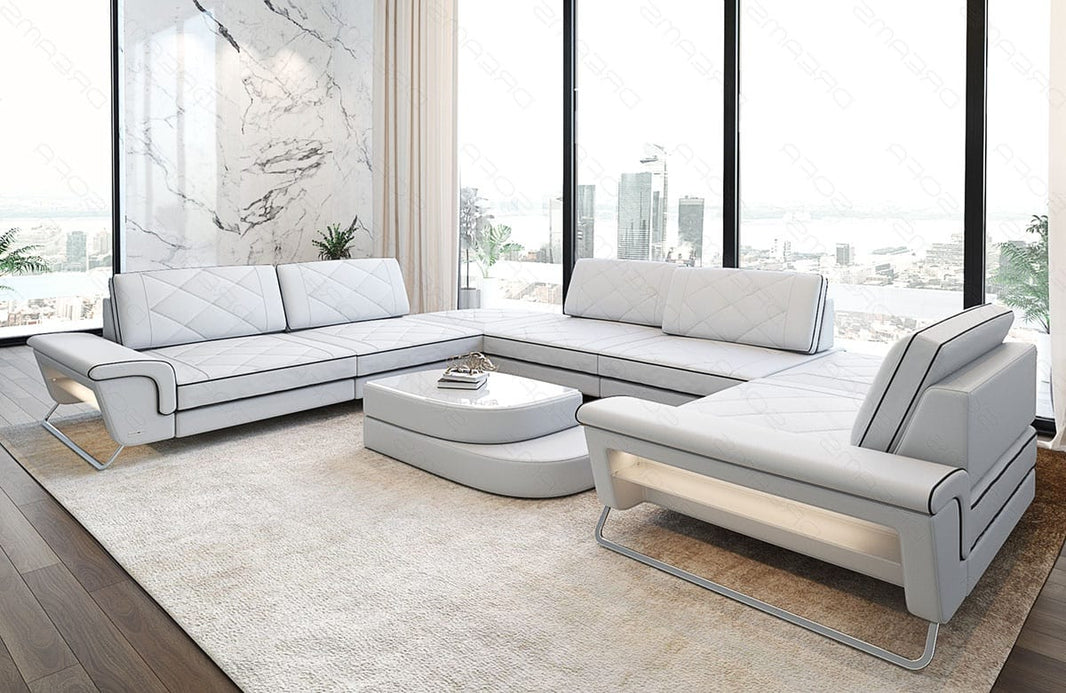 Leder Couch Rotello U-Form
