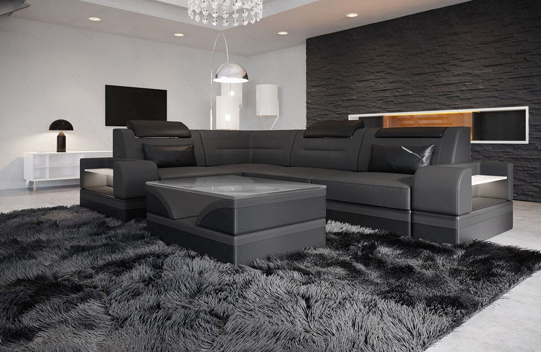 Mini Ecksofa Trivento Kompakt L-Form in Leder