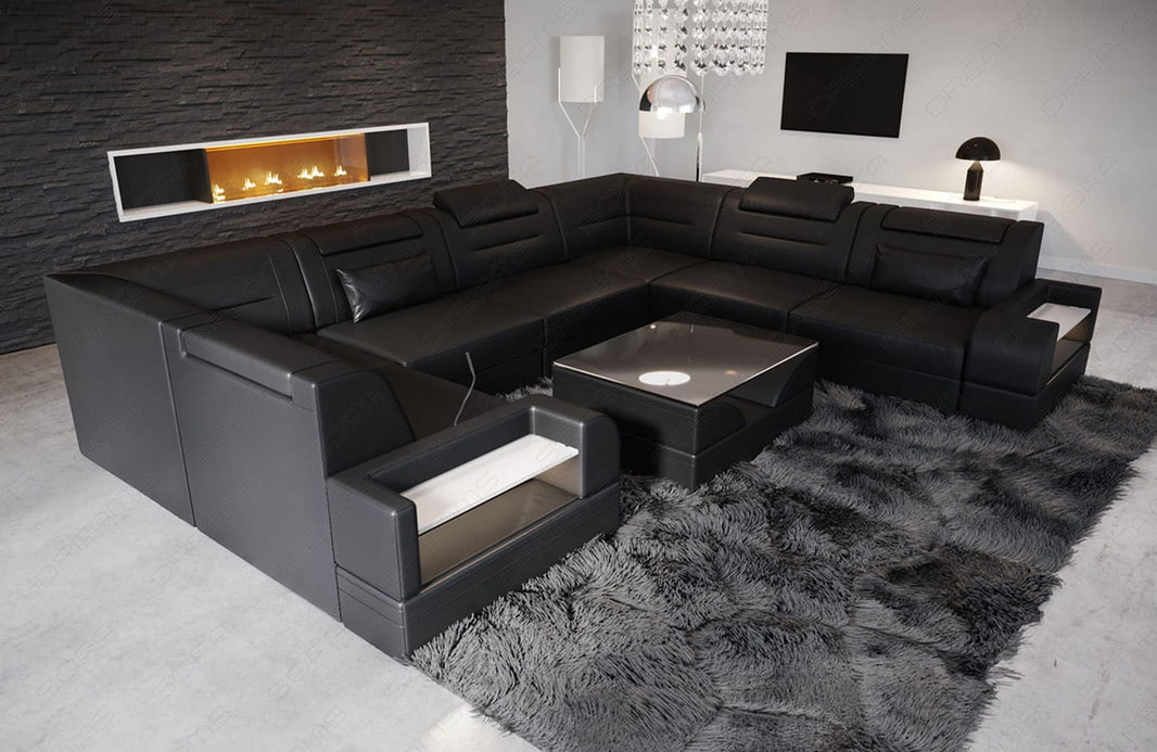 Leder Couch Trivento U-Form