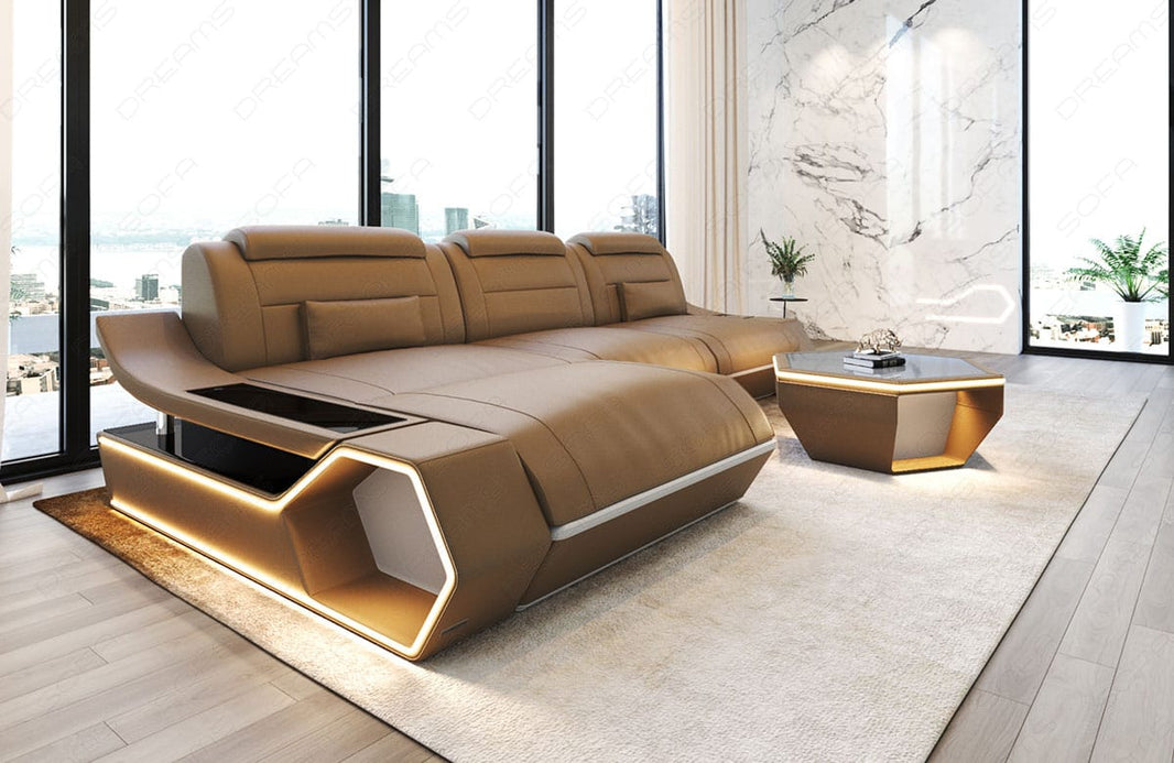 Ecksofa Toscano L-Form in Leder