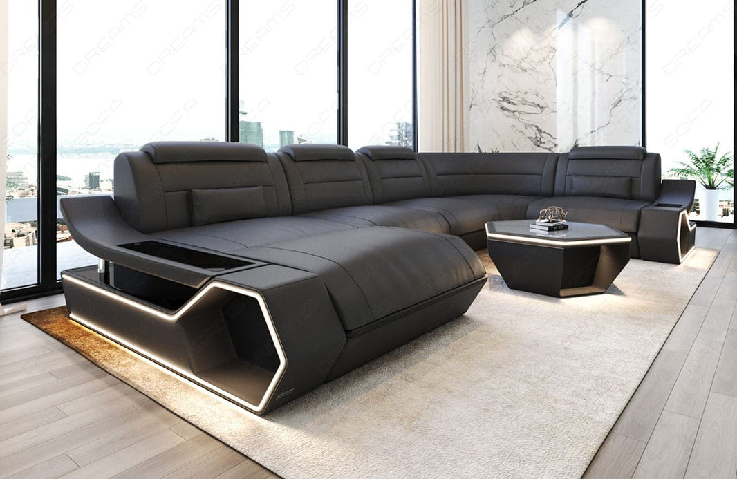 Wohnlandschaft Toscano U-Form in Leder