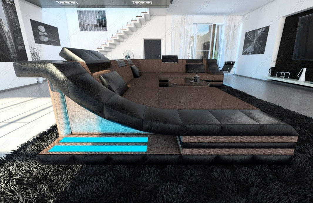 XXL Stoff Wohnlandschaft Turino U-Form