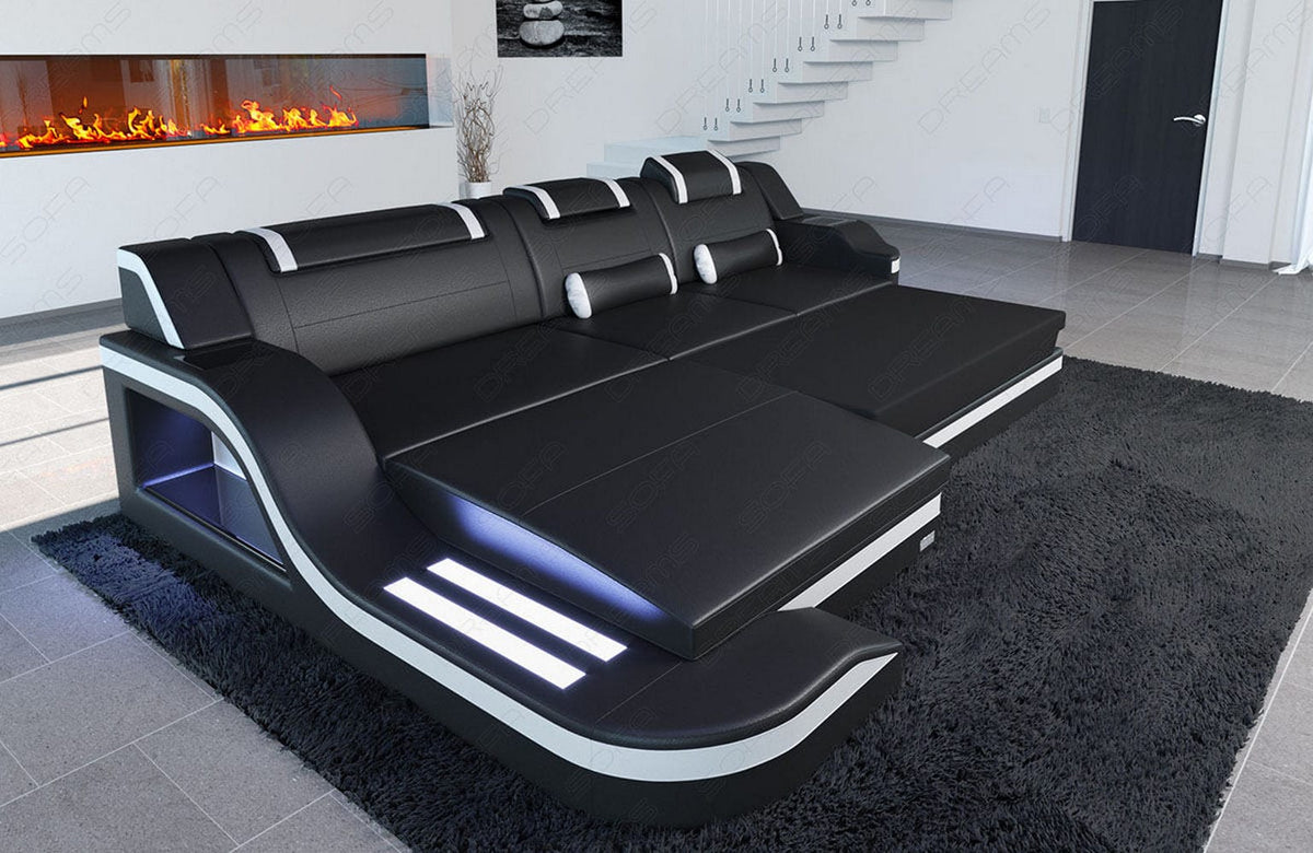 Stoff Ecksofa Palermo L-Form Grau-Schwarz