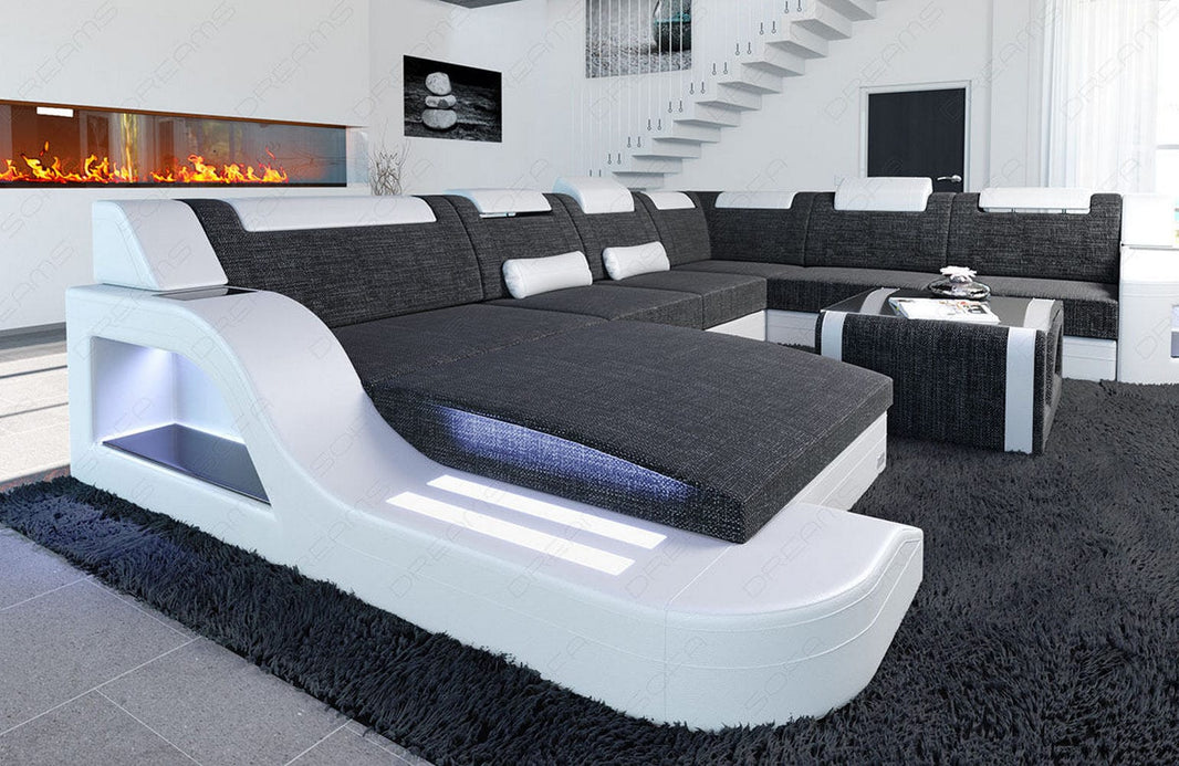XXL Stoff Wohnlandschaft Palermo U-Form