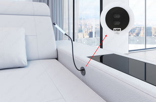 Stoff Wohnlandschaft Catania U-Form Braun-Weiß