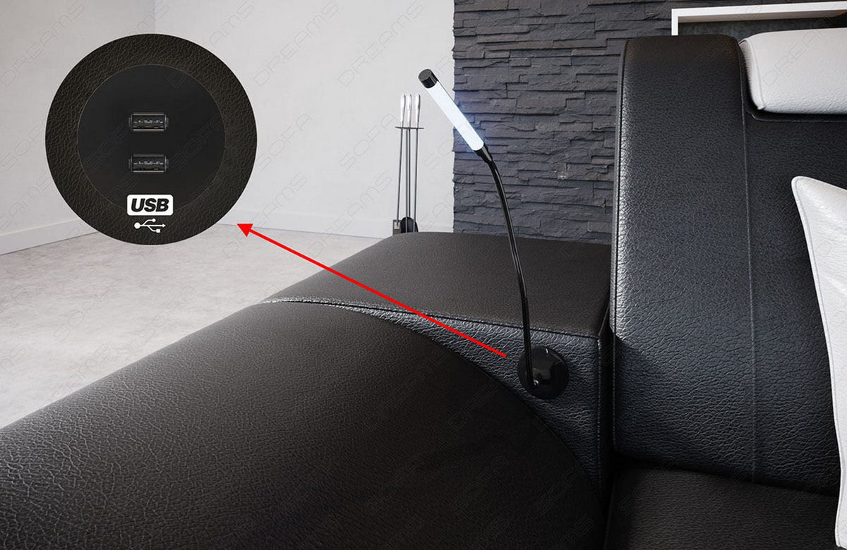 Stoffsofa Brianza L-Form – Komfort & Design - Strukturstoff - Grau-Weiß - Ansicht 4