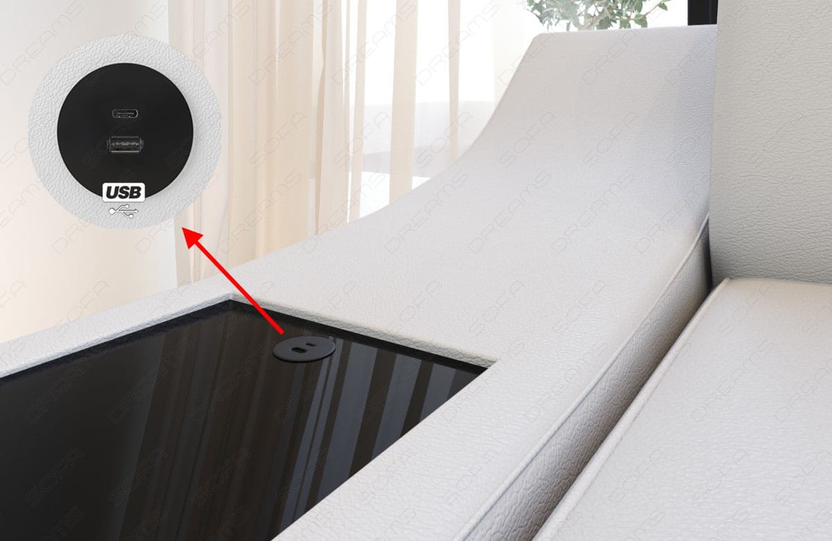 Wohnlandschaft Toscano XXL U-Form in Stoff Elfenbein-Schwarz
