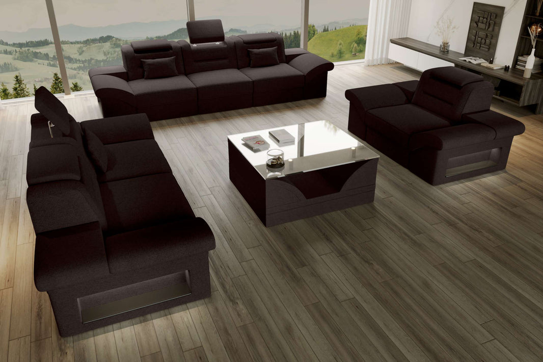 Polster-Sofagarnitur Monza, 3-Sitzer, 2-Sitzer und Sessel