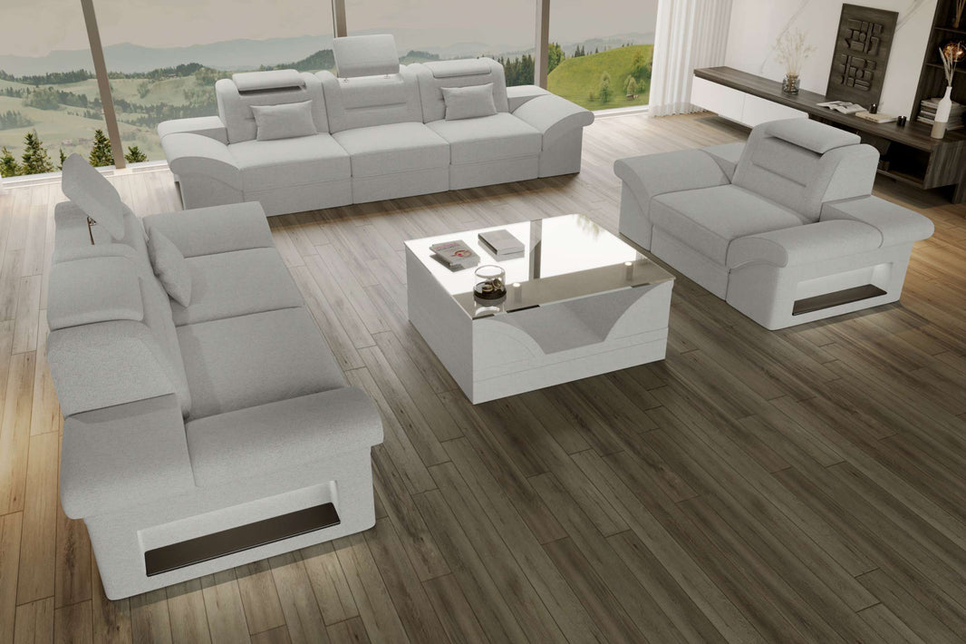 Polster-Sofagarnitur Monza, 3-Sitzer, 2-Sitzer und Sessel