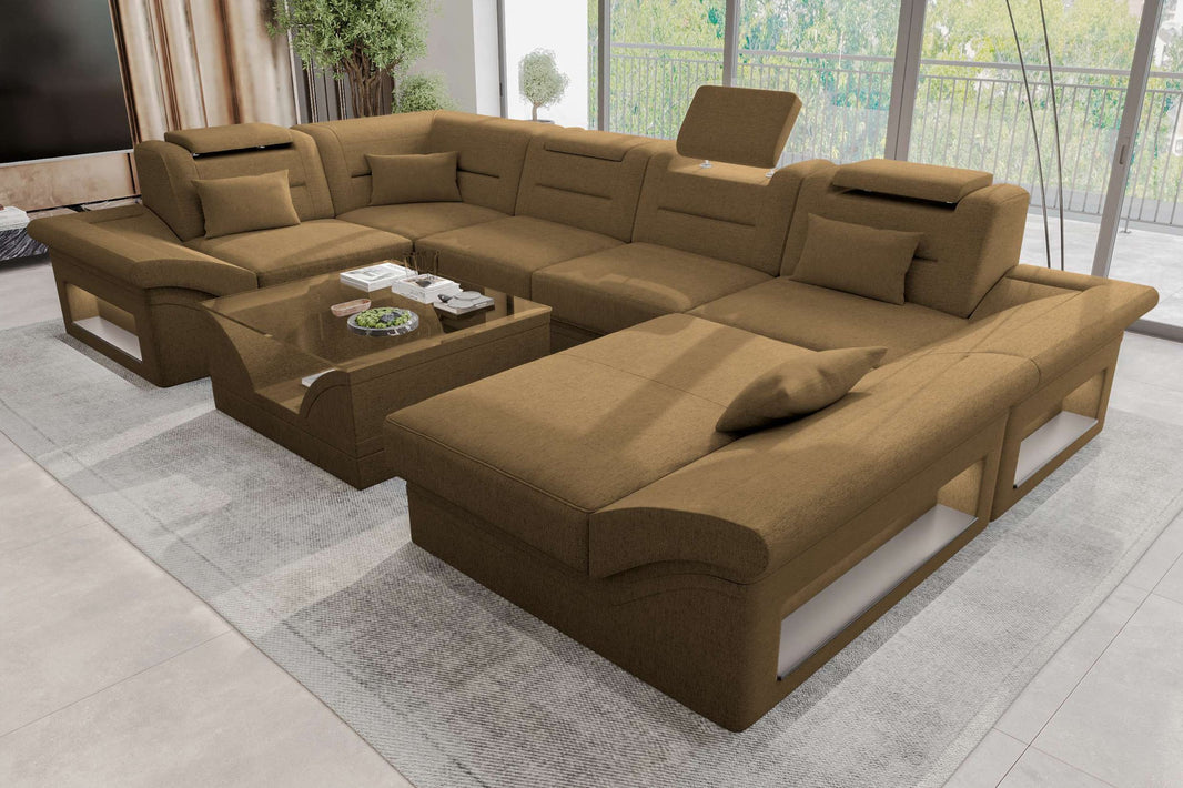Wohnlandschaft Enzo U Form Stoffsofa