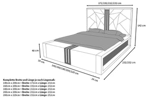 Komplettbett Imperia Designerbett Sandbeige-Weiß
