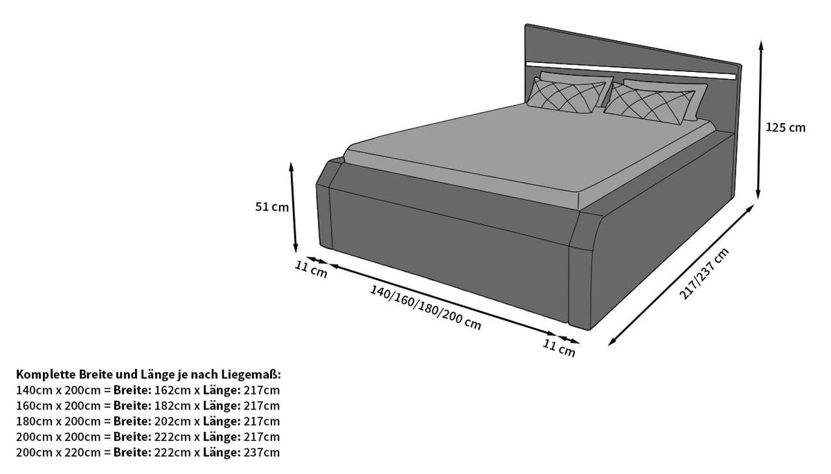 Bettgestell Nelassa Designerbett Beige