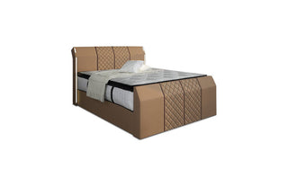 Freisteller des Boxspringbettes Paris in Braun-Sandbeige