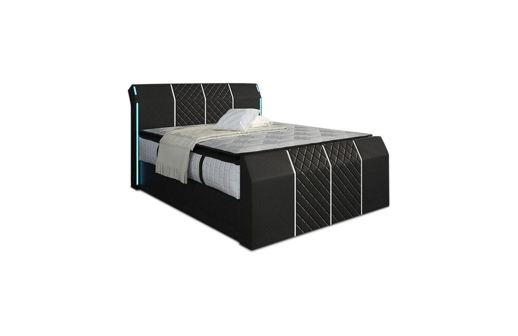 Boxspringbett Paris Schwarz/Weiß 200x220 cm