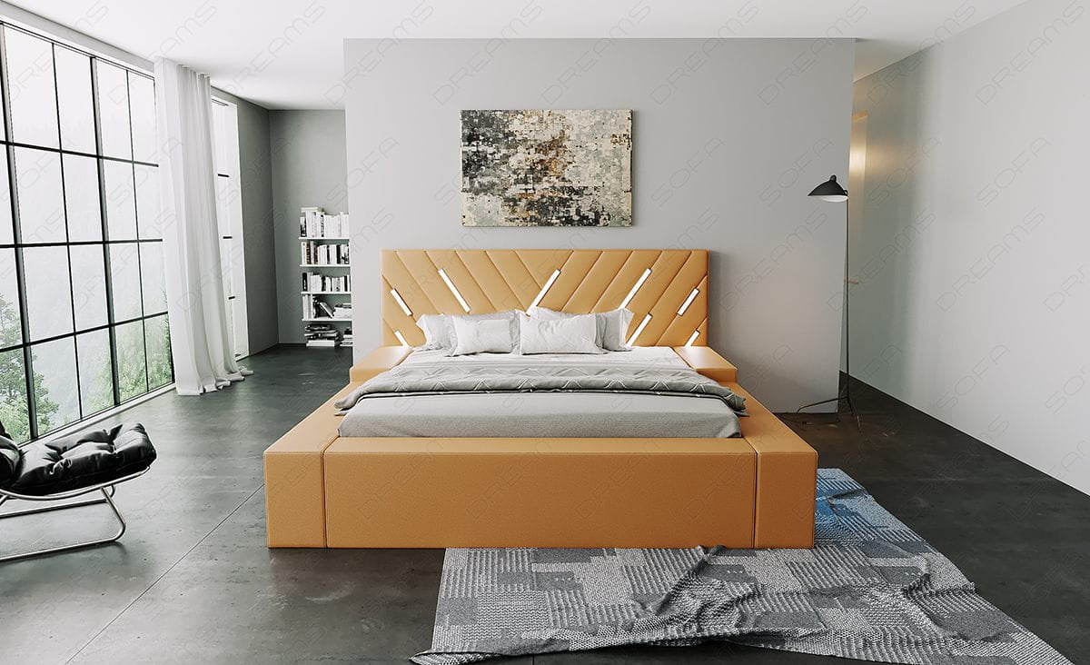 Komplettbett Contrada Designerbett Beige-Weiß