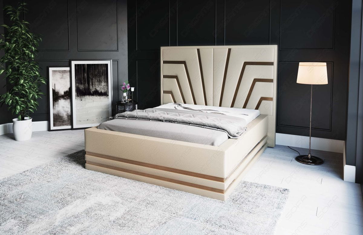 Komplettbett Cecina Designerbett Beige-Gold