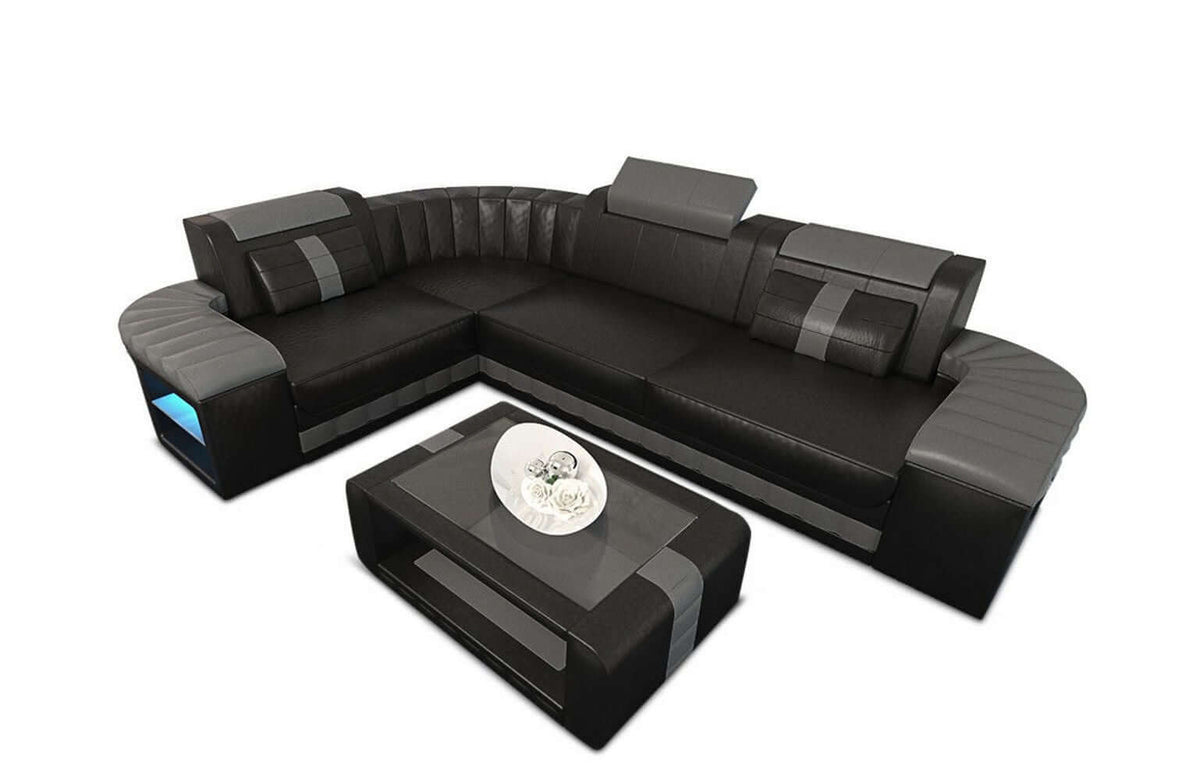 Mini Sofa Bergamo L-Form in Leder
