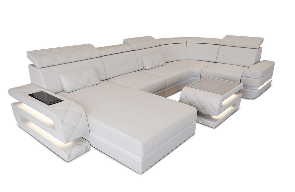 Sofa Bologna Luxurios U-Form in Leder
