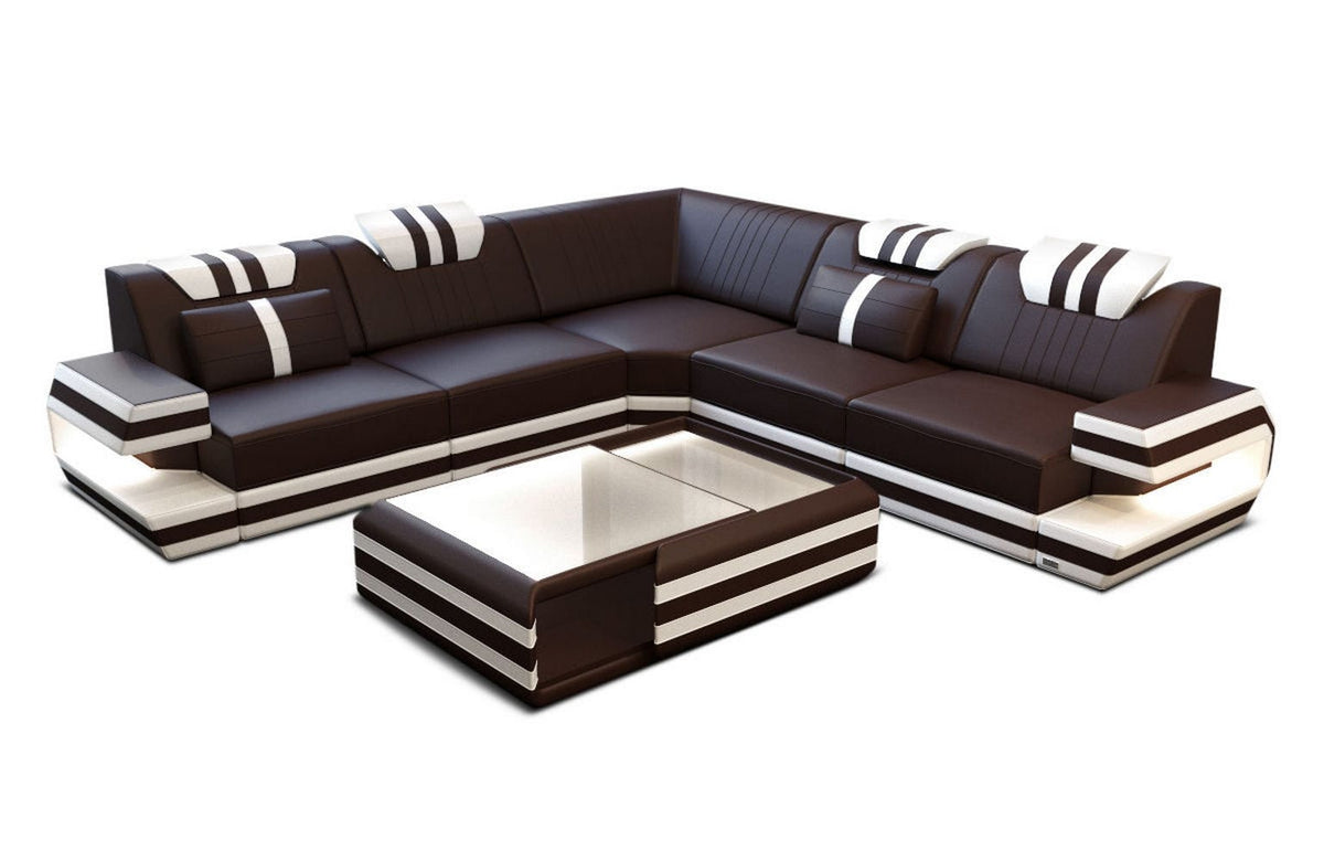 Ecksofa Ragusa Edles L-Form aus Leder
