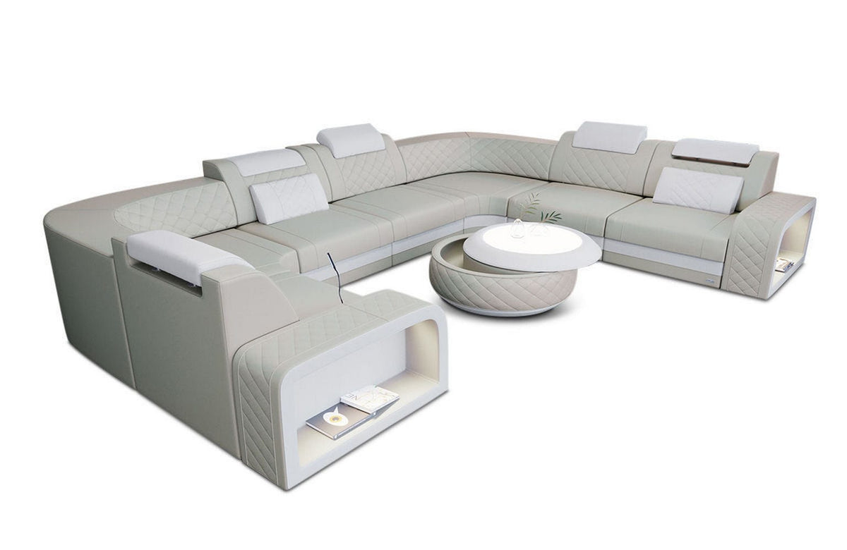 Designsofa Foggia U-Form aus Leder