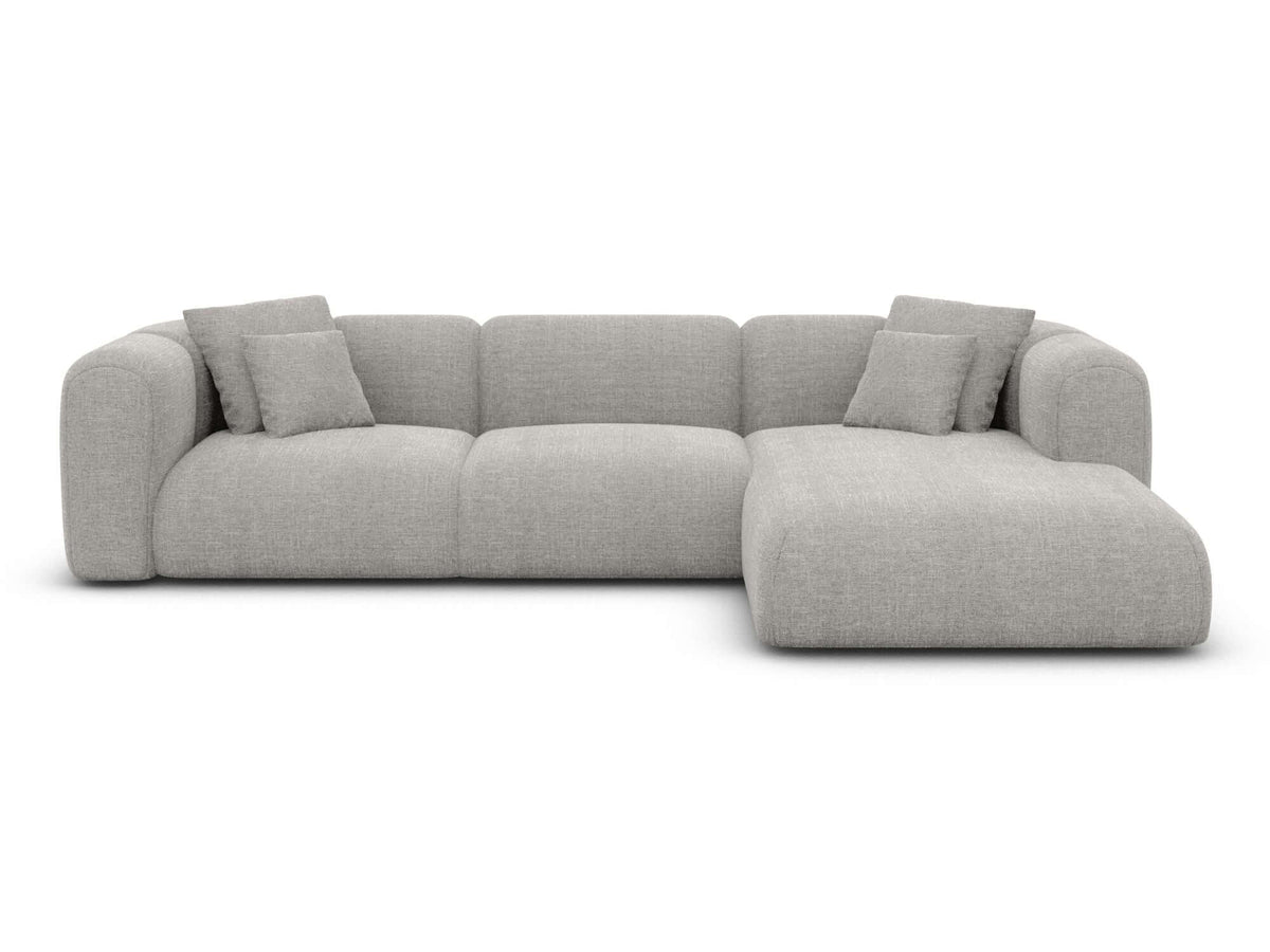Ecksofa Venturia L-Form aus Stoff Hellgrau