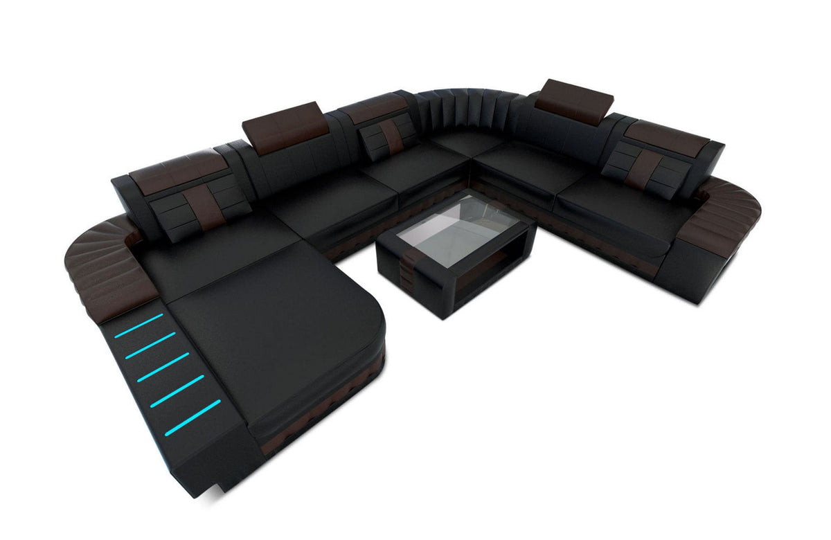 XXL Wohnlandschaft Bellagio U-Form aus Leder
