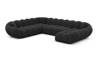 Wohnlandschaft Maleron XXL in Strukturstoff und der Farbe Schwarz - Ausrichtung rechts