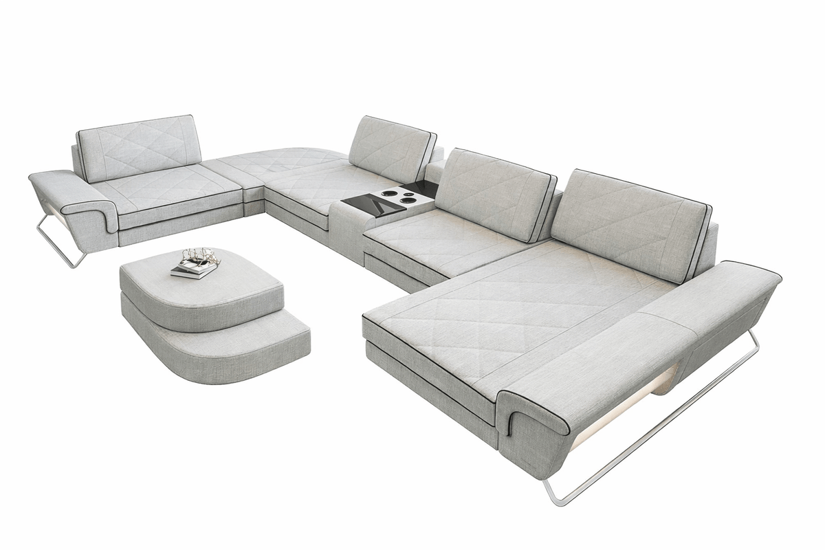 Couchlandschaft Bari U-Form in Stoff