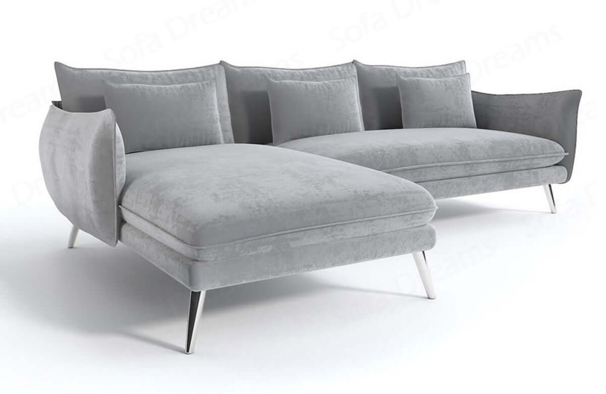 Ecksofa Fuerteventura L-Form aus Stoff Hellgrau