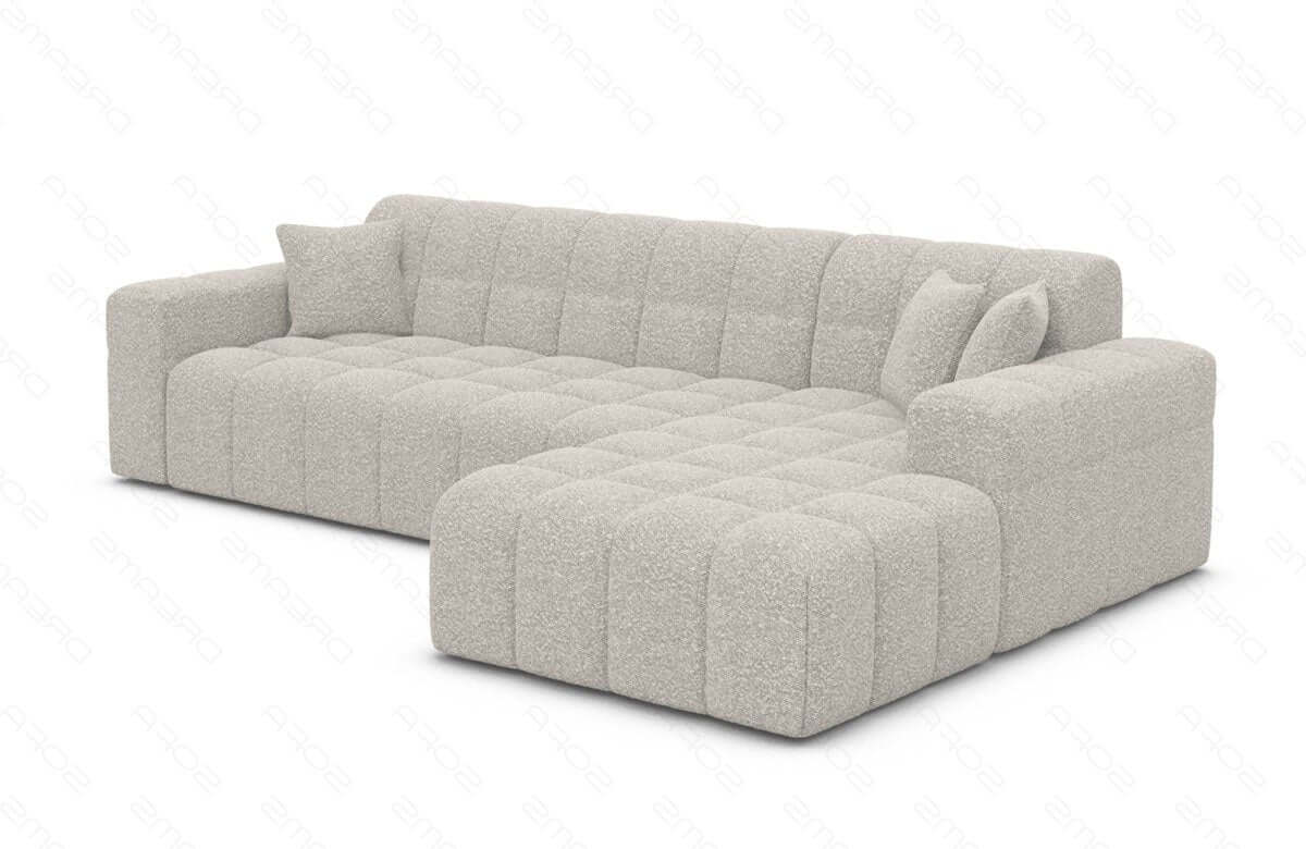 Couch Ibiza L-Form in Stoff Kurz